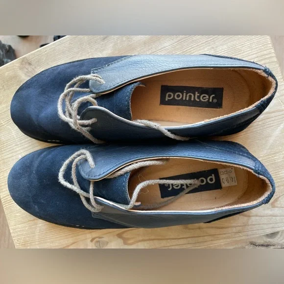 POINTER FOOTWEAR CYRIL NAVY NUBUCK OXFORD RARE CLARKS LOW TOP VINTAGE SNEAKERS POINTER FOOTWEAR CYRIL NAVY NUBUCK OXFORD RARE CLARKS LOW  main image 2